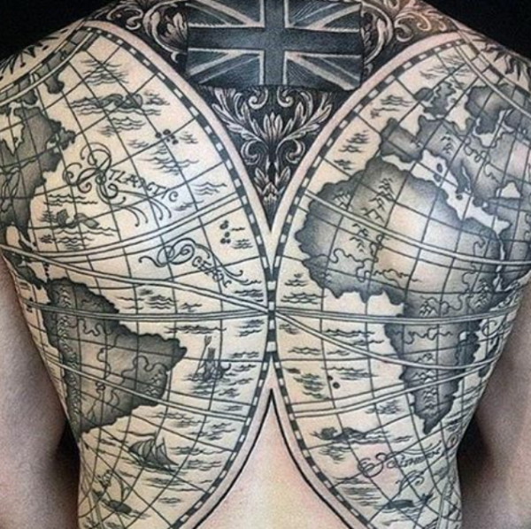 Bola dunia dengan elemen detail